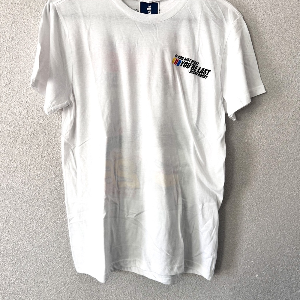 NEW Ricky Bobby Talladega Nights Movie White T-shirt Men's Small "If you're not - Picture 2 of 5